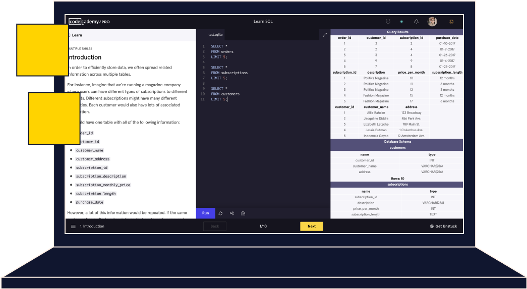 Preview of the Learn SQL Skill Path