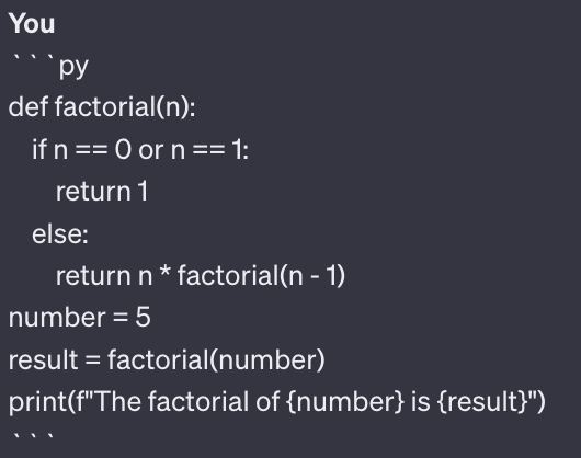 Image of Prompt to provide Python code to ChatGPT